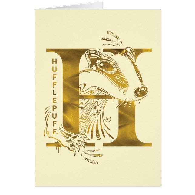 Cartão Harry Potter | Gráfico Aguamenti HUFFLEPUFF™ (Frente)