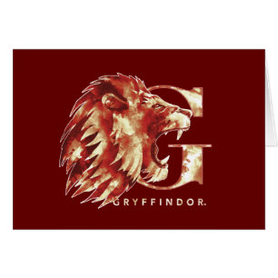 Cartão Harry Potter GRYFFINDOR™ Lion Watercolor