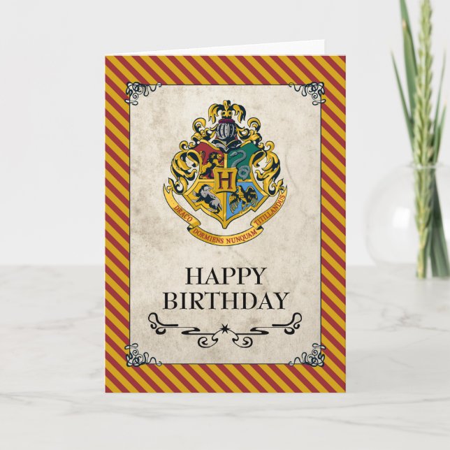 Cartão Harry Potter | Hogwarts Feliz Aniversário (Frente)
