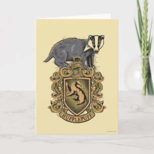 Cartão Harry Potter   Hufflepuff Crest with Badger