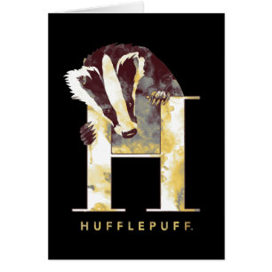 Cartão Harry Potter HUFFLUFF™ Badger Watercolor