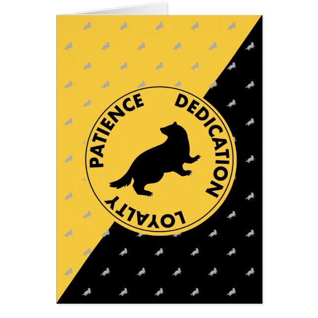 Cartão Harry Potter | HUFFLUFF™ Traços para uso doméstico (Frente)