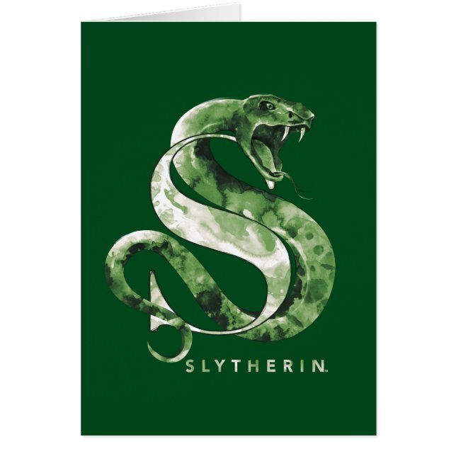 Cartão Harry Potter | SLYTHERIN™ Cobra Aquarela (Frente)