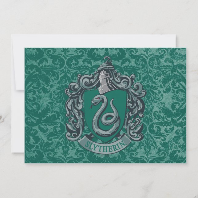 Cartão Harry Potter | Slytherin Crest Green (Frente)