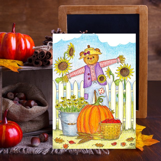 Cartão Harvest Bear Happy Fall Y All Card (Criador carregado)