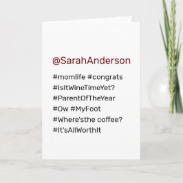 Cartão hashtags engraçado parenthood mamãe felicita