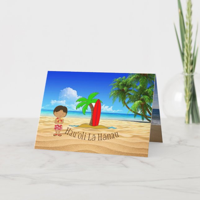 Cartão Havaí Happy Birthday (Frente)