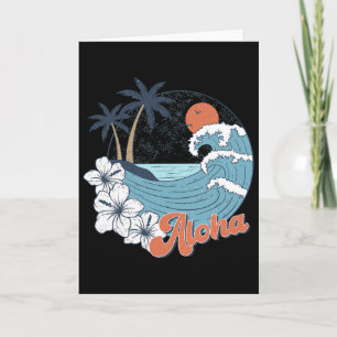 Cartão Havaí Vintage Estado Aloha Havaiano Praia Surf
