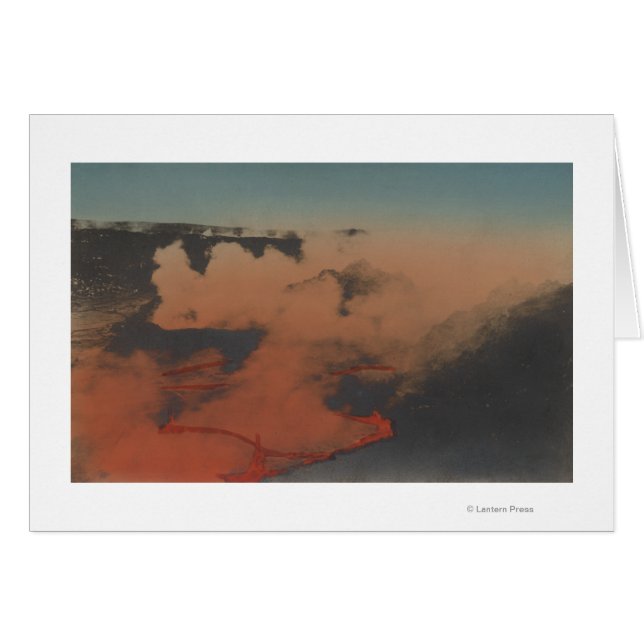 Cartão Havaí - Vista do vulcão Kilauea em HA (Frente Horizontal)