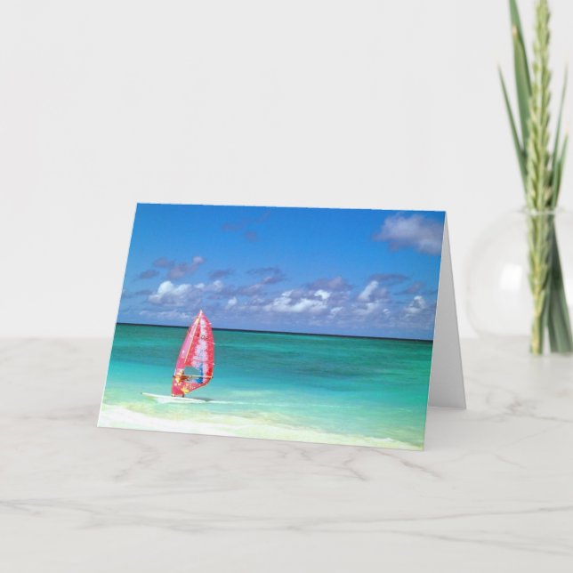 Cartão Havaí Windsurfing (Frente)