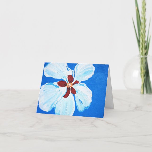 Cartão Havaiano Hibiscus no Blue Note Card (Frente)