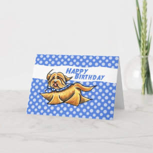 Cartão Havanese Blue Polka Dots Birthday
