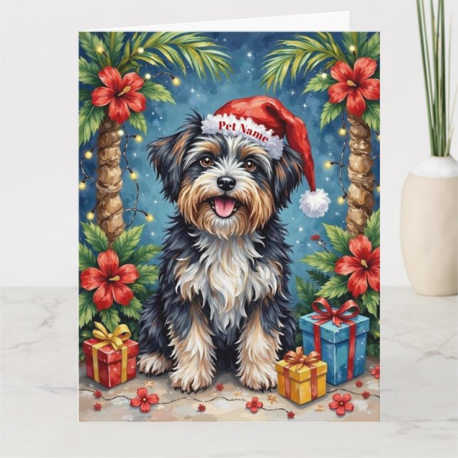 Cartão Havanese Tropical Christmas Night Hat (Frente)