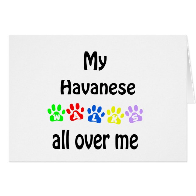 Cartão Havanese Walks Design (Frente Horizontal)