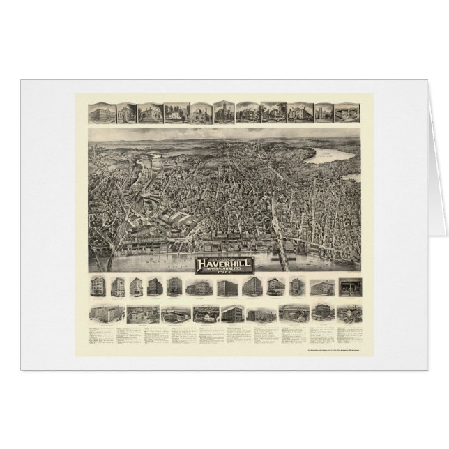 Cartão Haverhill, mapa panorâmico das MÃES - 1914 (Frente Horizontal)