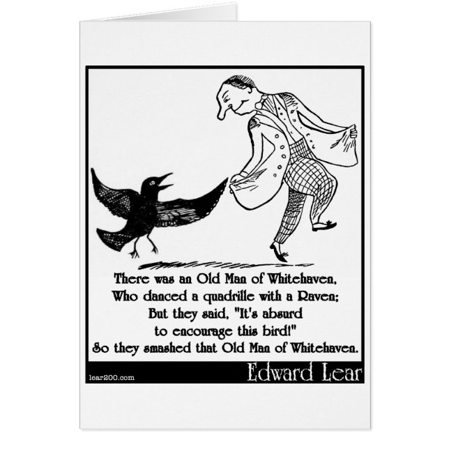 Cartão Havia um ancião de Whitehaven (Frente)