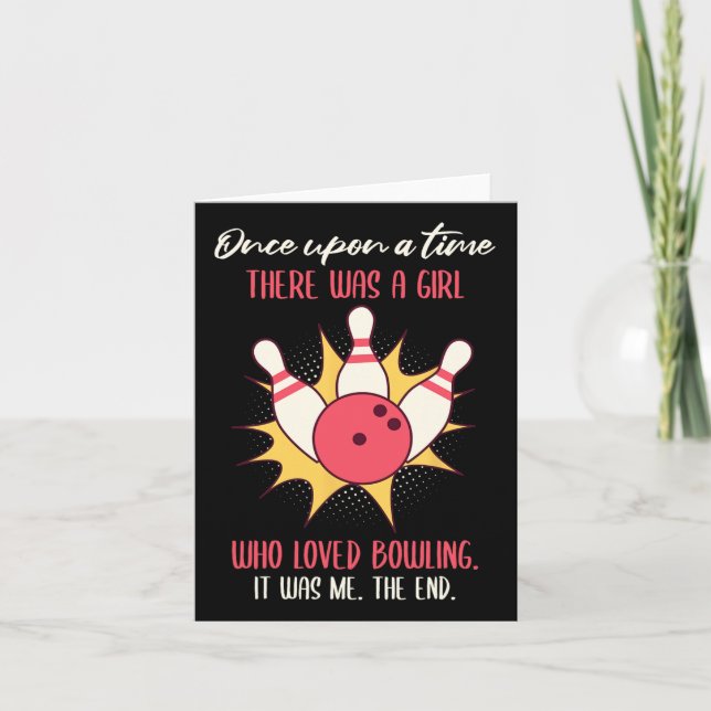Cartão Havia Uma Garota Que Amava A Boliche Bowler (Frente)