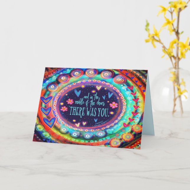 Cartão Havia Você Citações de Dia dos Namorados Diversão  (Flor Amarela)