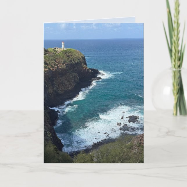 Cartão Hawaii Lighthouse Blank Greeting Card (Frente)