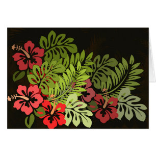 Cartão Hawaii Surfer Aloha Flower Art Impressão Floral
