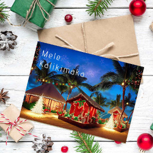 Cartão Hawaiian Mele Kalikimaka Na Praia