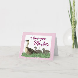 Cartão Hawaiian Nene Goose Family Mother’s Day