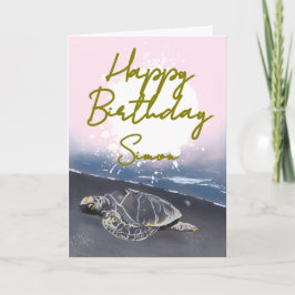 Cartão Hawaiian Sea Turtle Birthday Card