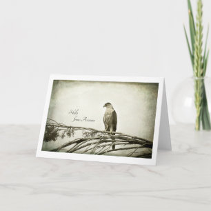 Cartão Hawk, vintage style, blank notecard