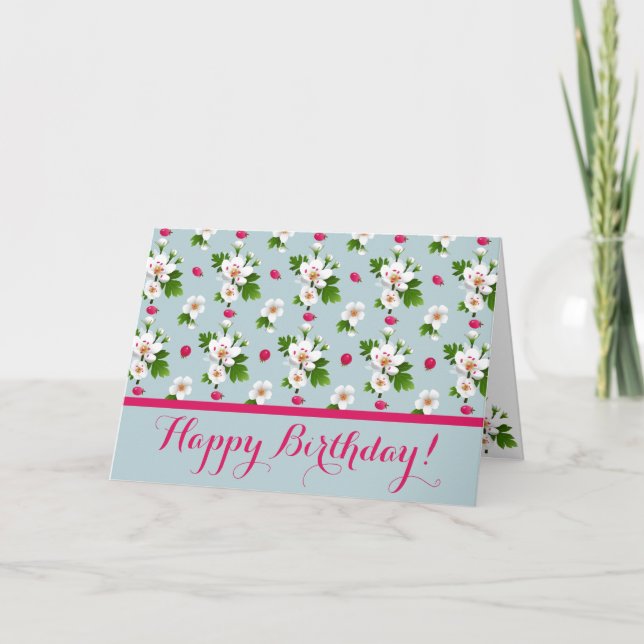 Cartão Hawthorn Flowers (Frente)