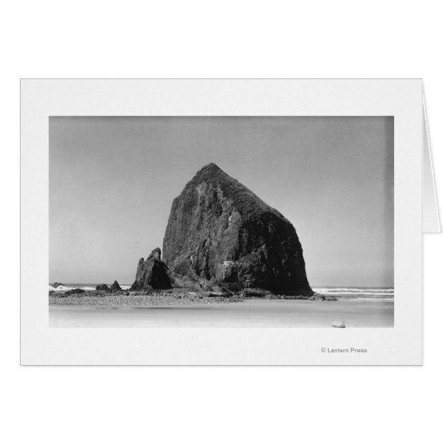 Cartão Haystack Rock em Cannon Beach, Oregon Photoshot (Frente Horizontal)