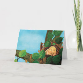 Cartão Hazel dormouse comendo avelã