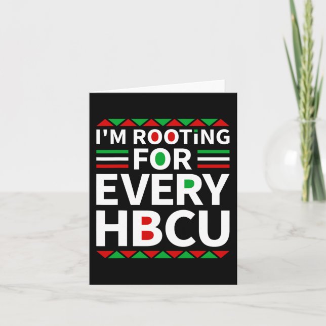 Cartão Hbcu Black History Pride Historic Black College (Frente)