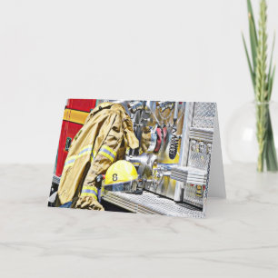 Cartão HDR Fireman Gear e Fire Truck