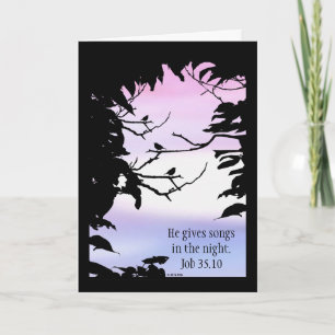 Cartão He Gives Songs in the Night - Get well card.