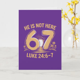 Cartão He Is Not Here Six Seven Easter Card Risen Scrip