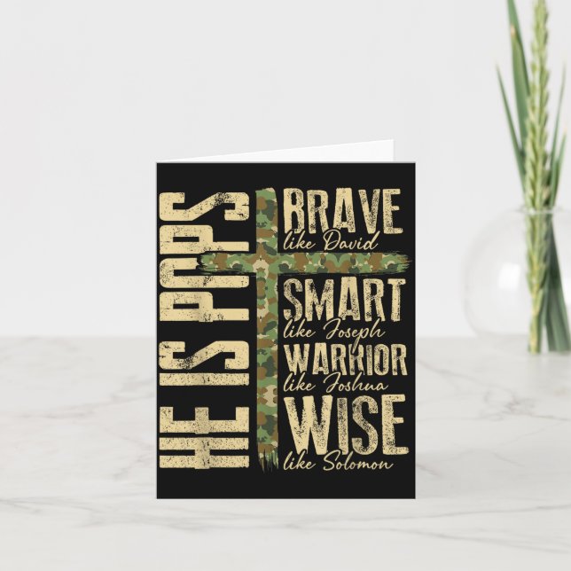 Cartão He Is Ps Camo Religious Father's Day Christian Dad (Frente)