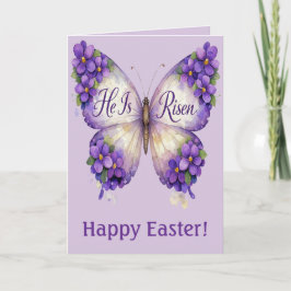 Cartão He Is Risen Butterfly Easter Card