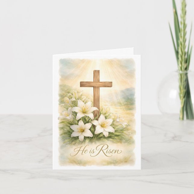 Cartão He is Risen Easter Card (Frente)
