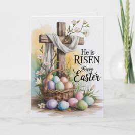 Cartão He Is Risen Happy Easter Bulk Cards Church Greet