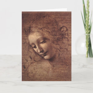 Cartão Head of a Young Woman with Tousled Hair