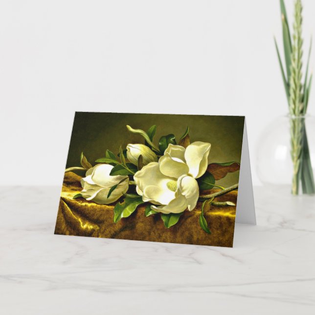 Cartão Heade - Magnolias no Dourado Velvet Cloth (Frente)