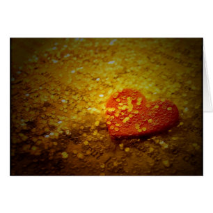Cartão Heart and Glitter on Vintage Book Page Still Life
