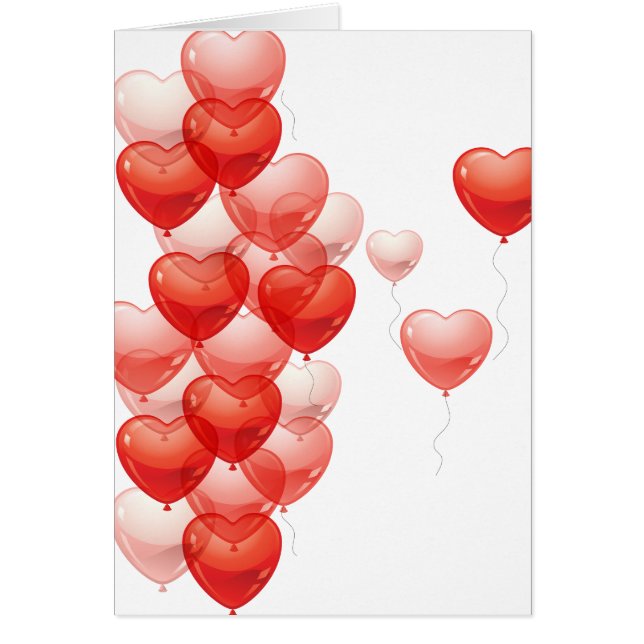 Cartão Heart balloons (Frente)