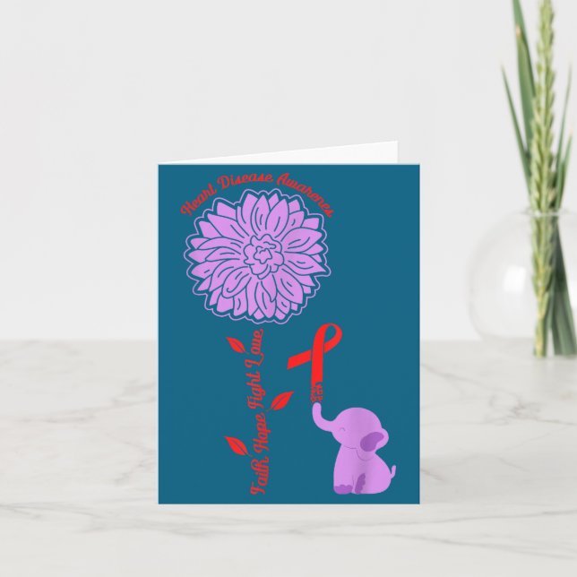 Cartão Heart Disease Awareness Faith Hope Fight Love Card (Frente)