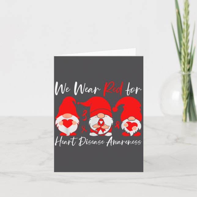 Cartão Heart Disease Awareness Gnome  (Frente)