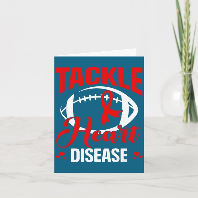 Cartão Heart Disease Awareness Red Heart Tackle Heart Dis (Frente)
