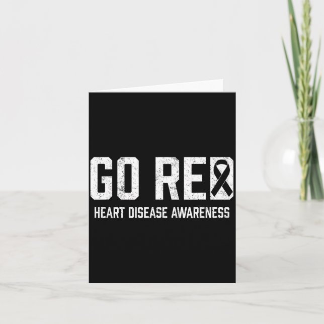 Cartão Heart Disease Awareness Shirt Go Red Heart Disease (Frente)