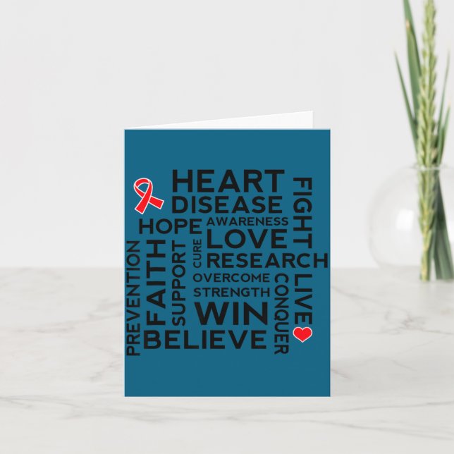 Cartão Heart Disease Month Suprt Walk Tee  (Frente)