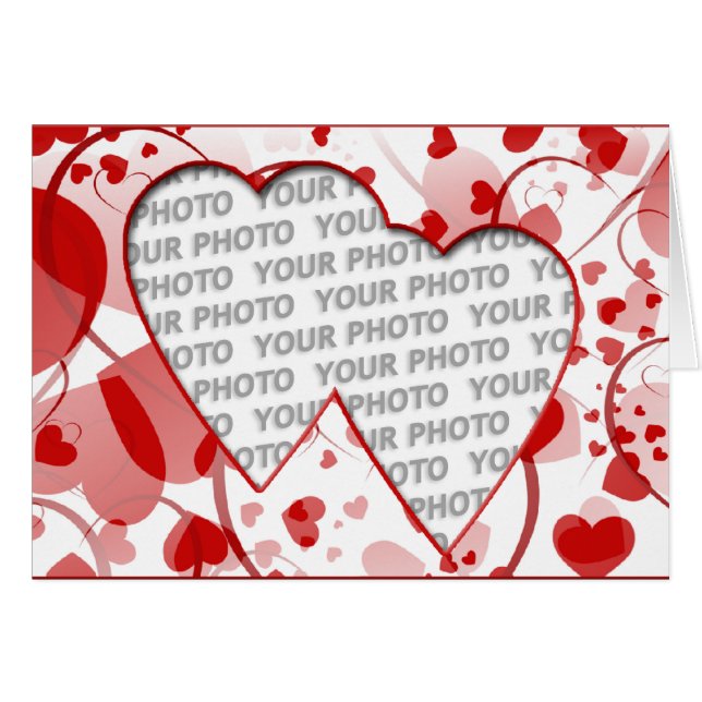 Cartão Heart Frames 2 + sua foto (Frente Horizontal)