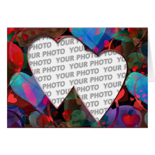 Cartão Heart Frames 4 + sua foto (Frente Horizontal)